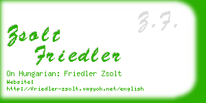 zsolt friedler business card